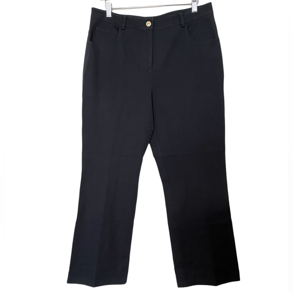 St. John Sport Black Denim Jeans Flare Pants Size 10 Luxury Designer